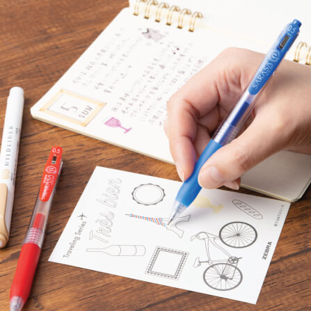 ชุดปากกาเจลและปากกาไฮไลท์ ZEBRA ธีม TRAVEL CHAINA แพ็ค 5 ด้าม_4