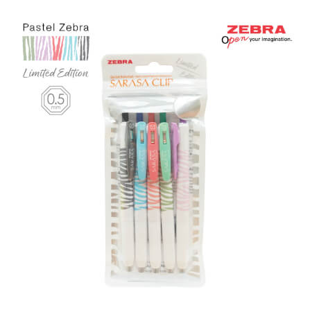 ปากกาเจล ZEBRA SARASA 0.5 ด้ามพาสเทล แพ็ค 5 ด้าม_8