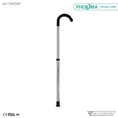 ไม้เท้าขาเดียวก้านร่ม PHENOMA ไม้เท้าช่วยพยุง มือจับหัวก้านร่ม อลูมิเนียม ปรับได้ 8 ระดับ แข็งแรง มั่นคง_0