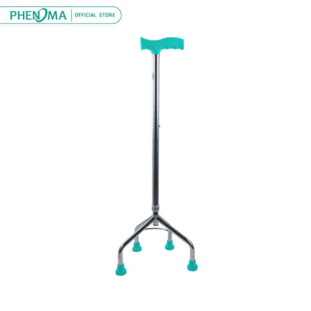 ไม้เท้า 4 ขาเว้าข้าง PHENOMA ไม้เท้าช่วยพยุง มือจับหัวค้อน อลูมิเนียม ปรับได้ 10 ระดับ แข็งแรง มั่นคง_7