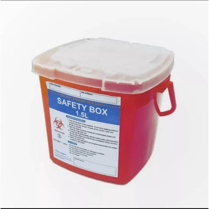 กล่องทิ้งเข็มและของมีคม HEALTHMATE ความจุ 1.5 ลิตร สีเหลือง เกรดส่งออกประเทศญี่ปุ่น_3