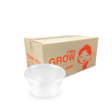 กล่องพลาสติกใส่อาหาร ทรงกลม GROW PACK 750 มล. ขนาด 11.8X11.6X6 CM. สีใส (300ชุด/ลัง)_0