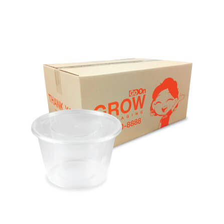 กล่องพลาสติกใส่อาหาร ทรงกลม GROW PACK 1000 มล. ขนาด 11.8X10.1X9 CM. สีใส (300ชุด/ลัง)_1