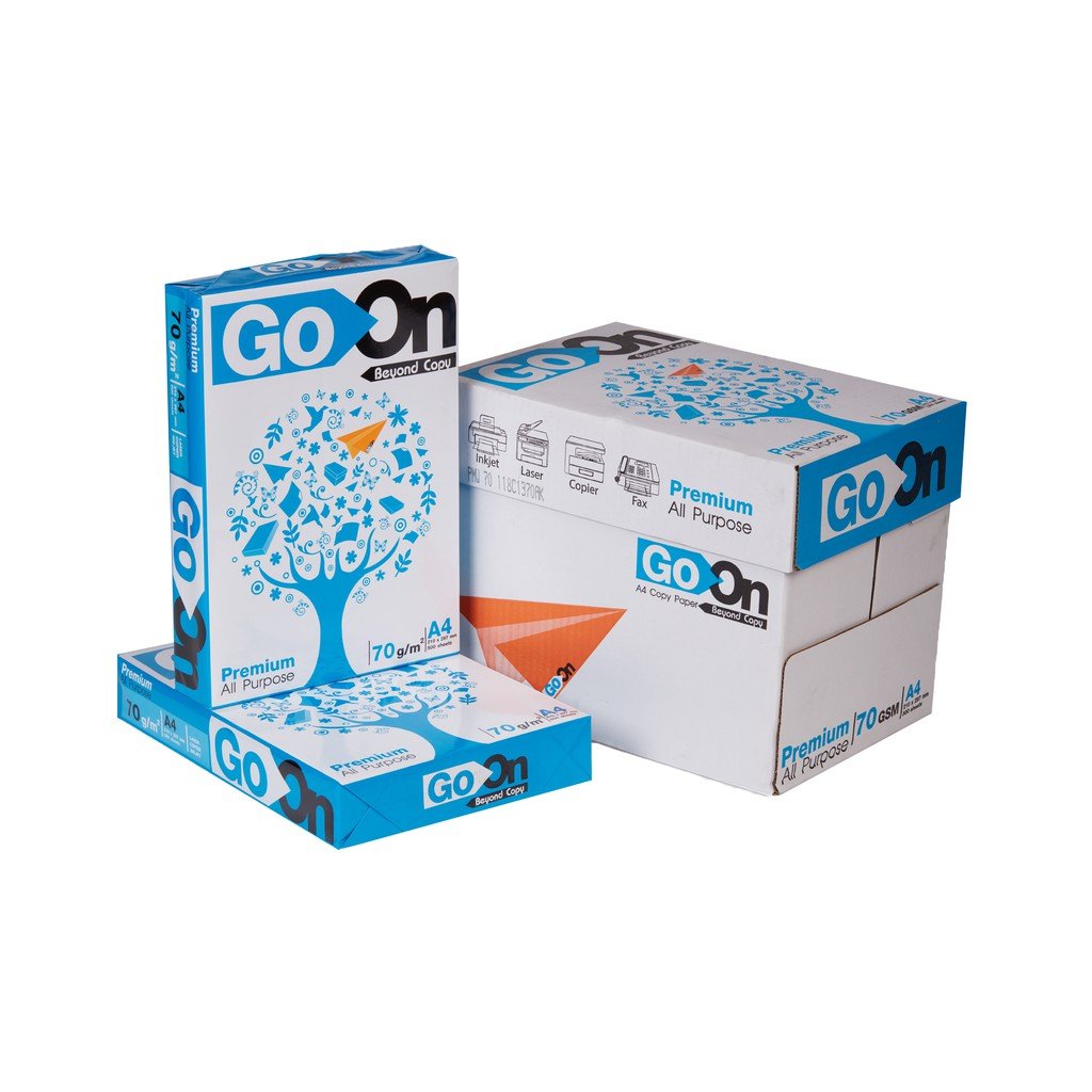 กระดาษถ่ายเอกสาร GO ON A4 70 แกรม 500 แผ่น (บรรจุ 5 รีม /กล่อง)_1
