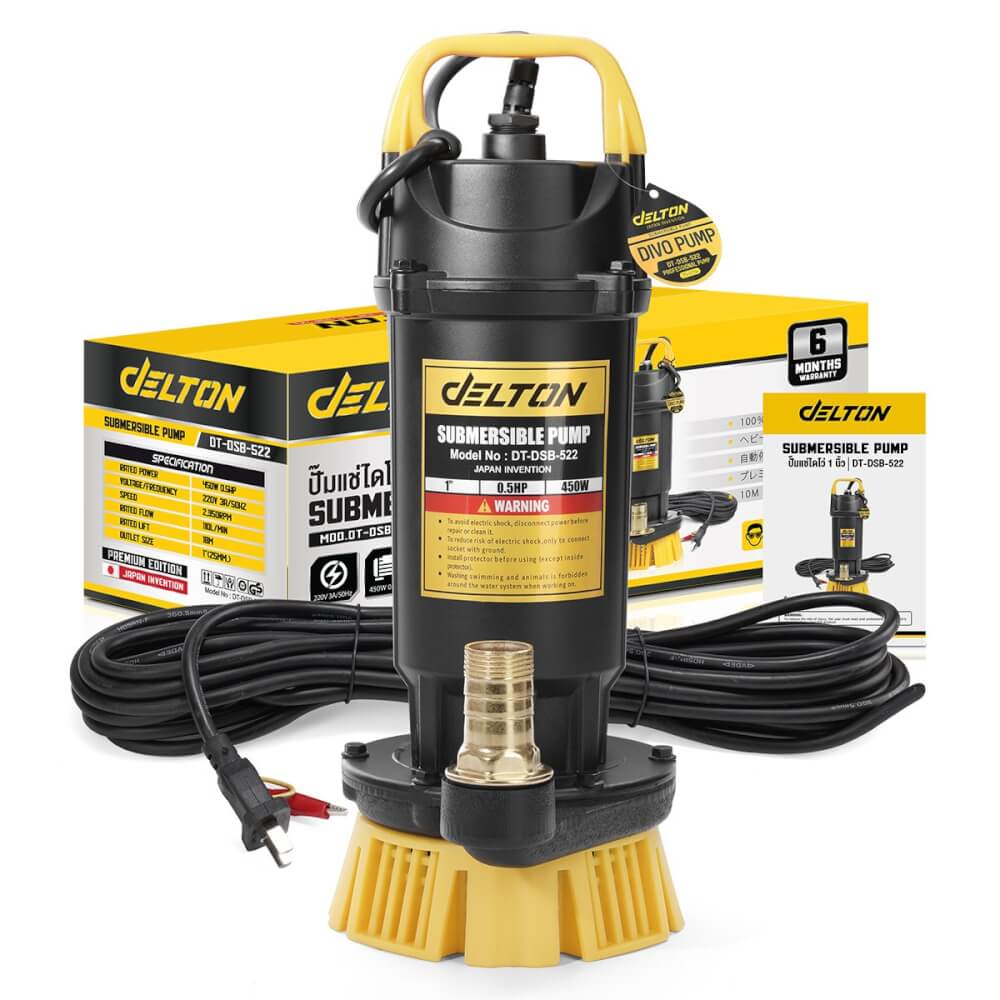 ปั๊มจุ่มน้ำสะอาด DELTON รุ่น DT-DSB-522 ขนาด 1 นิ้ว 0.5HP 450W