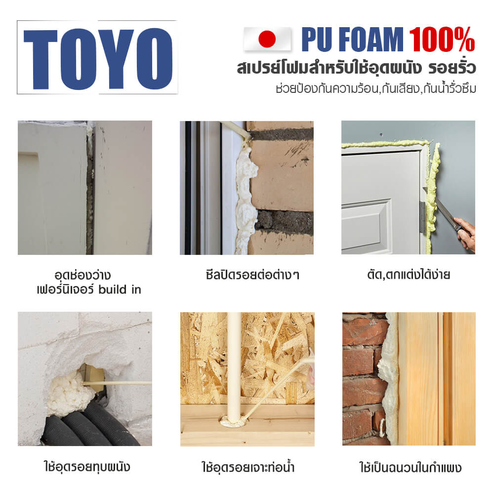 สเปรย์โฟม TOYO PU 750 มล. สีขาว