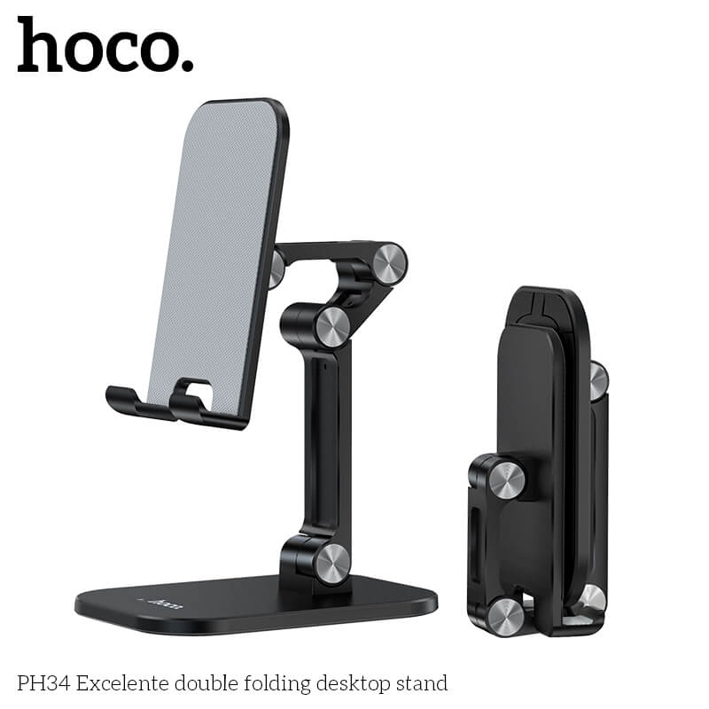 ขาตั้งมือถือ HOCO PH34 ตั้งโต๊ะ พับเก็บได้ ปรับมุม 120&deg; สีดำ