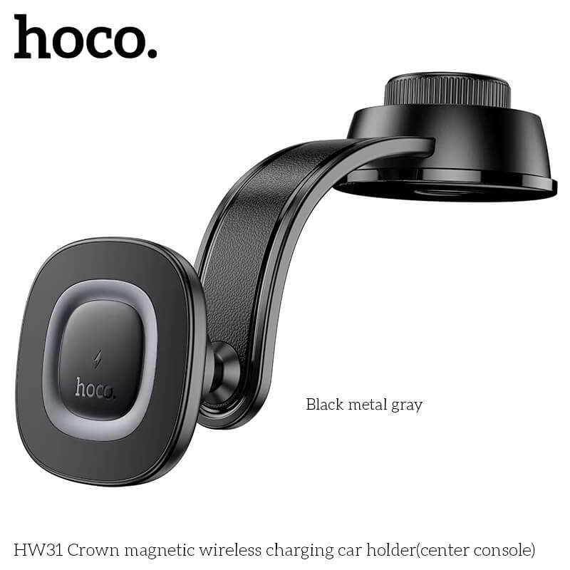 ที่จับโทรศัพท์ HOCO HW31 สีดำ พร้อมระบบชาร์จไร้สาย จ่ายไฟ 15W ปรับได้ 360°_11