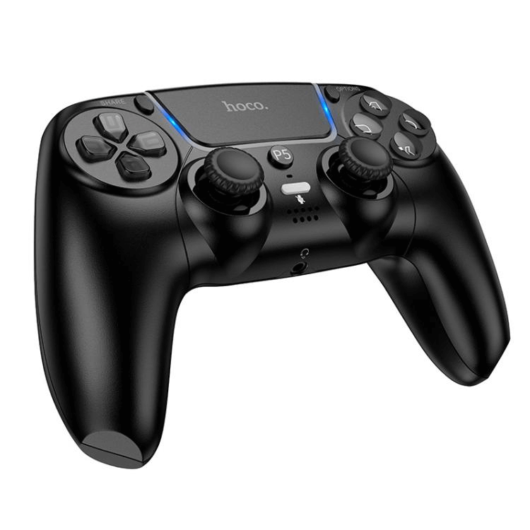 จอยเกมไร้สาย HOCO GA32 สำหรับใช้กับ PS5 / PC มอเตอร์สั่นคู่ รองรับหูฟัง สีดำ_6