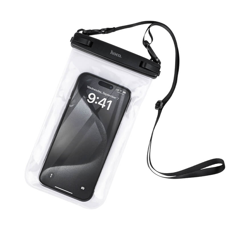 ซองมือถือกันน้ำ HOCO HX52 ระดับ IP68 ล็อค 2 ชั้น รองรับหน้าจอสัมผัส พร้อมสายคล้องคอ สีดำ_9