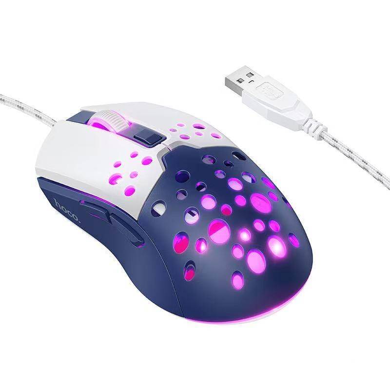เมาส์เกมมิ่ง HOCO GM51 ปรับ DPI 4 ระดับ สูงสุด 3600 สายยาว 1.5M สีน้ำเงิน