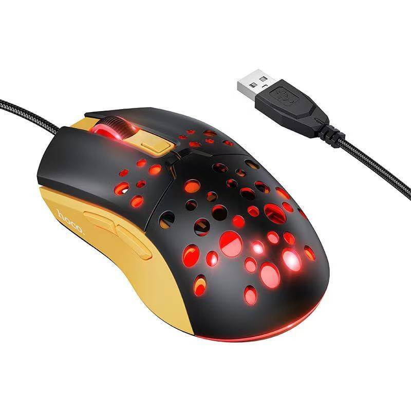 เมาส์เกมมิ่ง HOCO GM51 สีดำ ปรับ DPI 4 ระดับ สูงสุด 3600 สายยาว 1.5M