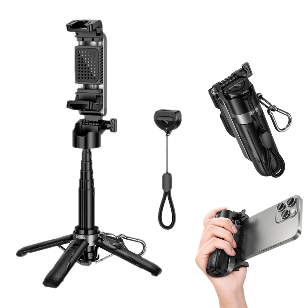 ขาตั้งโทรศัพท์ 3IN1 HOCO K27 เป็นได้ทั้ง ด้ามจับมือถือ + ขาตั้งกล้อง + ไม้เซลฟี่ มีรีโมทบลูทูธ หมุน 360°_11