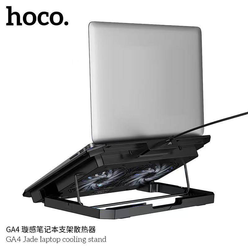 แท่นวางโน๊ตบุ๊ค HOCO GA4 พัดลมคู่ระบายความร้อน ขนาดใบพัด 120MM ปรับได้ 7 ระดับ รองรับโน๊ตบุ๊ค 12-17 นิ้ว