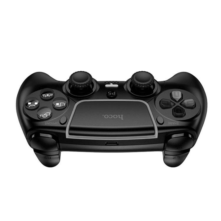 จอยเกมไร้สาย HOCO GA32 สำหรับใช้กับ PS5 / PC มอเตอร์สั่นคู่ รองรับหูฟัง สีดำ