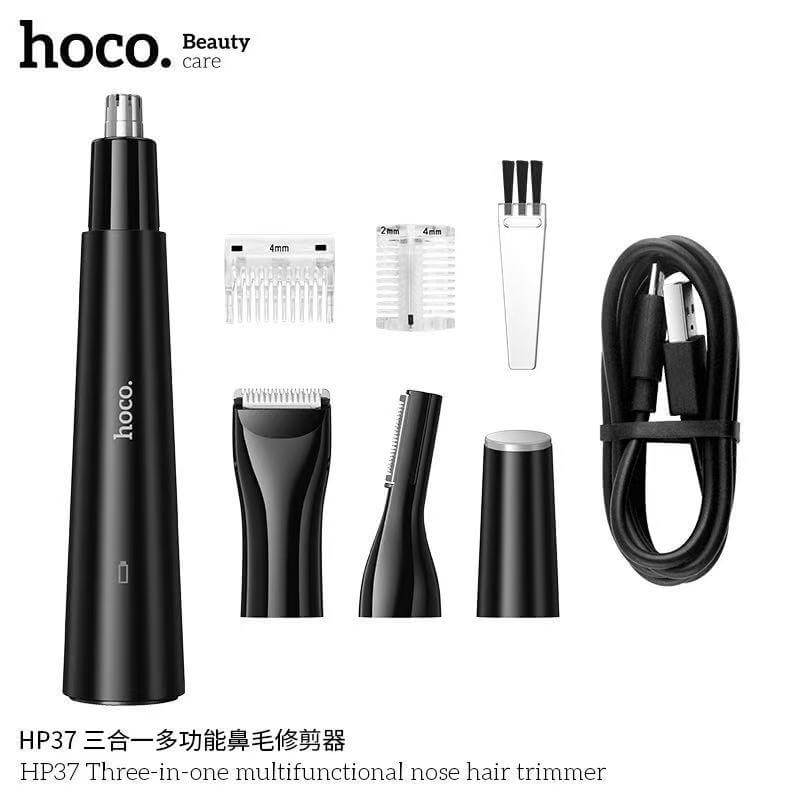 เครื่องโกนไฟฟ้า 3-IN-1 HOCO HP37 พร้อมหัวเปลี่ยน 3 แบบ ตัดขนจมูก / กันคิ้ว / โกนขน ชาร์จไฟได้