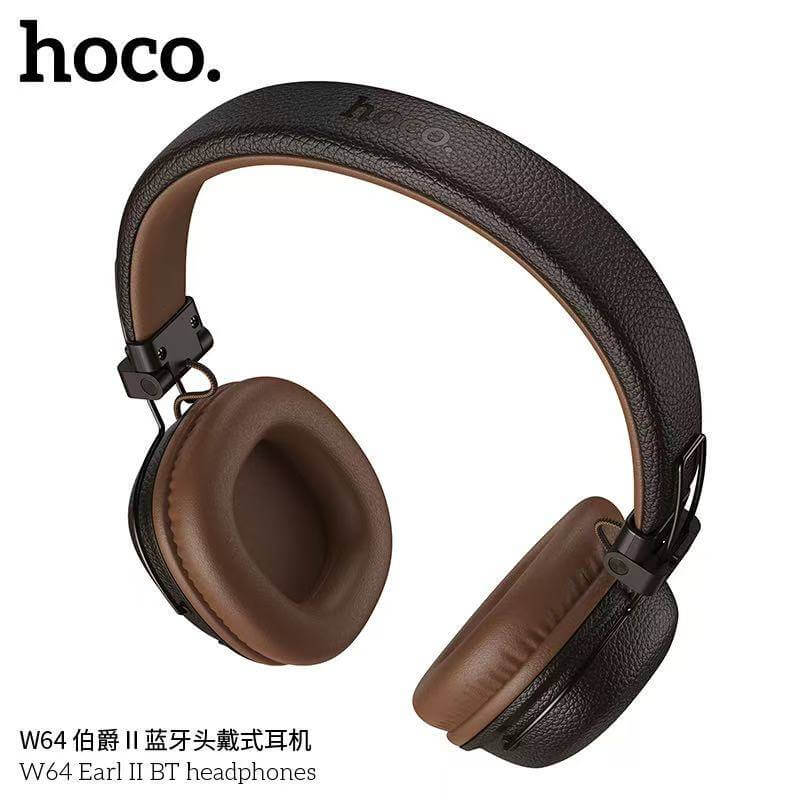 หูฟังไร้สาย HOCO W64 สีน้ำตาล สไตล์วินเทจ บลูทูธ 5.4 ใช้งาน 32 ชม. ไดร์เวอร์ 40MM