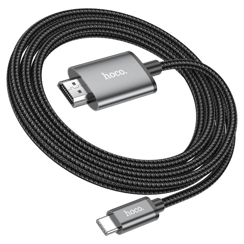 สายเคเบิล TYPE-C TO HDMI HOCO UA27 รองรับความละเอียด 4K ULTRA HD 30HZ ความยาว 2 เมตร สำหรับฟังก์ชั่น SCREEN MIRRORING