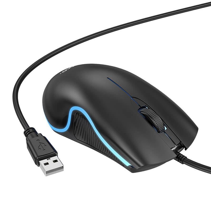 เมาส์เกมมิ่ง HOCO GM19 แต่งไฟ RGB LUMINOUS สาย USB ยาว 1.4 เมตร DPI 1000