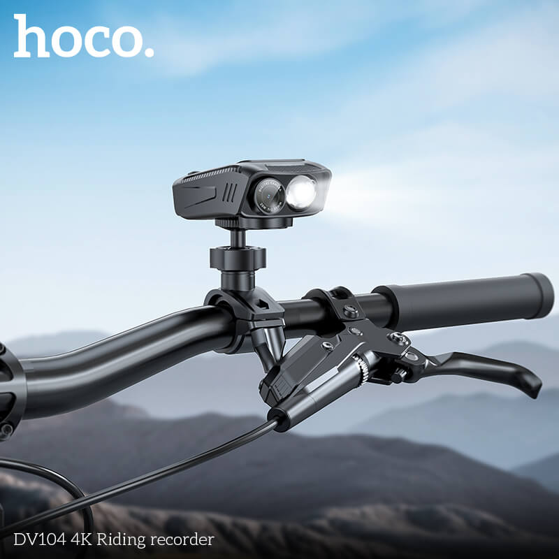 กล้องติดจักรยาน HOCO DV104 4K 60FPS พร้อมไฟหน้าในตัว 1000LM หน้าจอ IPS HD กันสั่น กันน้ำ IPX5 รองรับ WIFI และ APP