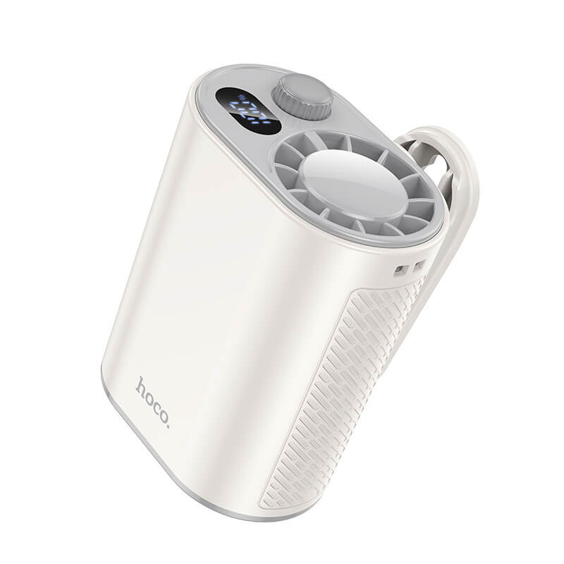 พัดลมพกพา HOCO HX609 แบบคลิปหนีบ หมุนได้ 360&deg; ปรับแรงลม 100 ระดับ หน้าจอดิจิทัล แบตเตอรี่ 3600MAH ใช้งานสูงสุด 9.5 ชั่วโมง