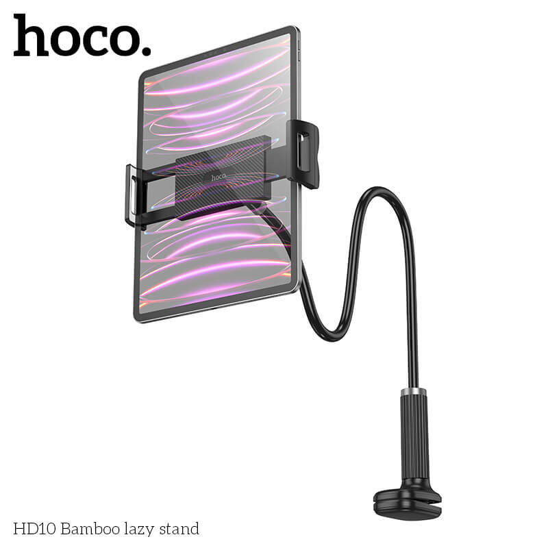 ที่จับโทรศัพท์และแท็บเล็ต HOCO HD10 สีดำ รองรับขนาดจอ 4.5 - 13 นิ้ว แขนดัดงอได้ ปรับมุม 360&deg;