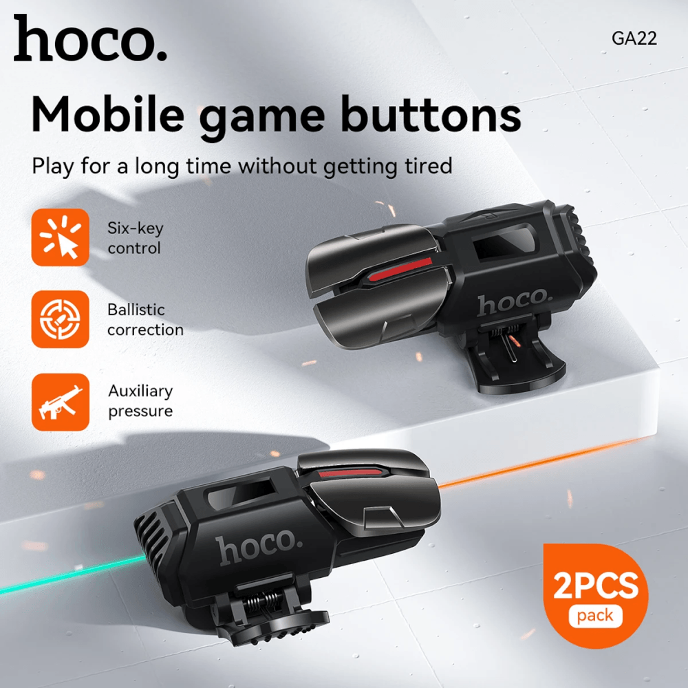 ปุ่มช่วยยิงเกมมือถือ HOCO GA22 เพิ่มความแม่นยำ ตอบสนองไว รองรับมือถือ 4-7 นิ้ว