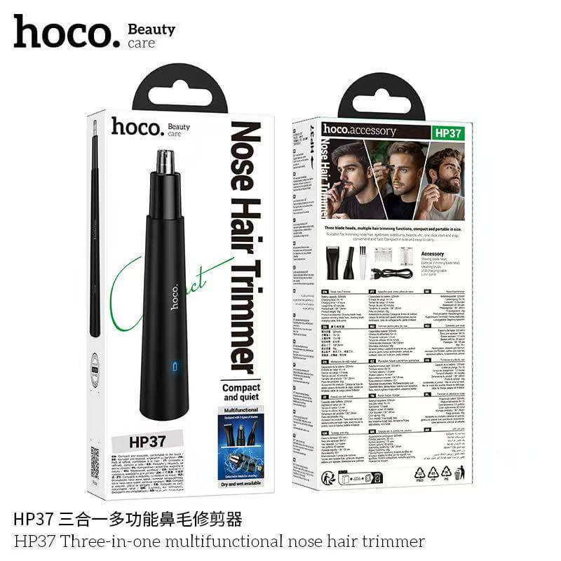 เครื่องโกนไฟฟ้า 3-IN-1 HOCO HP37 พร้อมหัวเปลี่ยน 3 แบบ ตัดขนจมูก / กันคิ้ว / โกนขน ชาร์จไฟได้