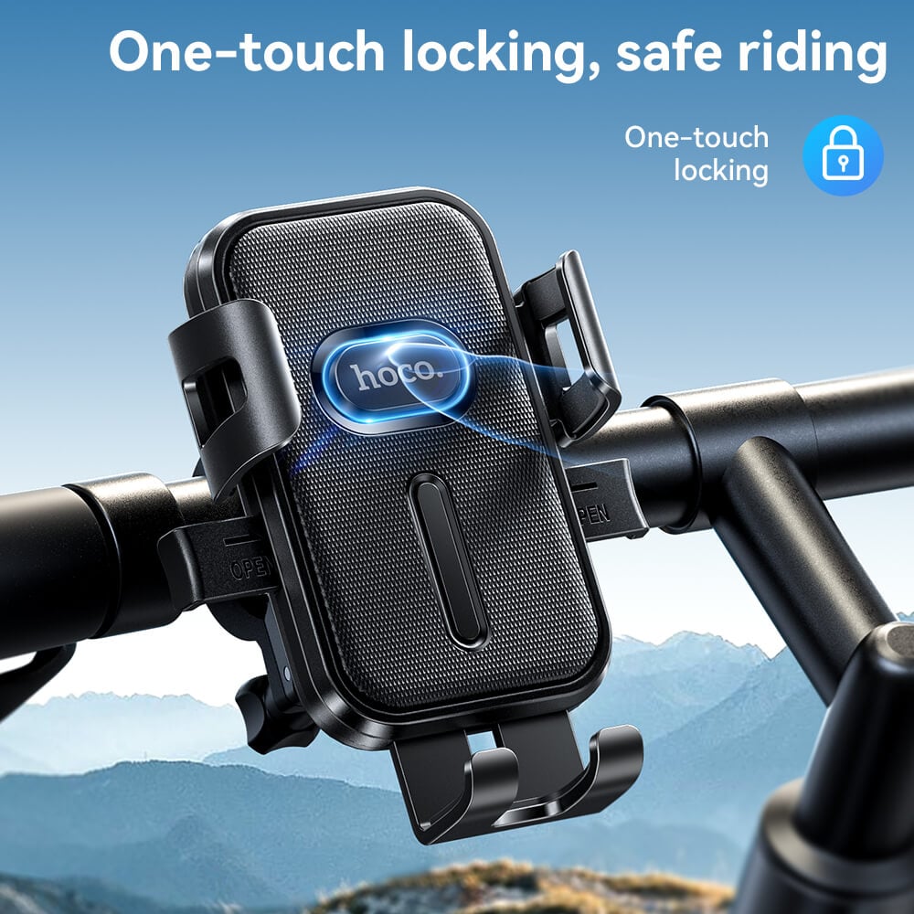 ที่ยึดมือถือมอเตอร์ไซค์ HOCO HK67 รองรับแฮนด์ 15-24 มม. สำหรับมือถือ 4.5-7 นิ้ว หมุนได้ 360 องศา สีดำ