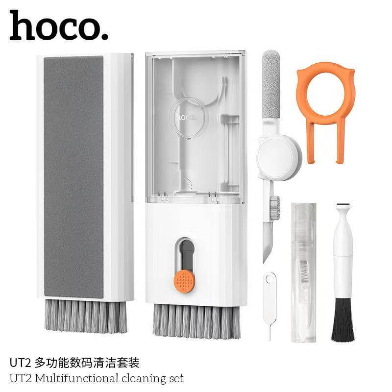 ชุดทำความสะอาดอุปกรณ์ดิจิทัล 10-IN-1 HOCO UT2 เหมาะสำหรับคีย์บอร์ด มือถือ หูฟัง กล้อง สีขาว