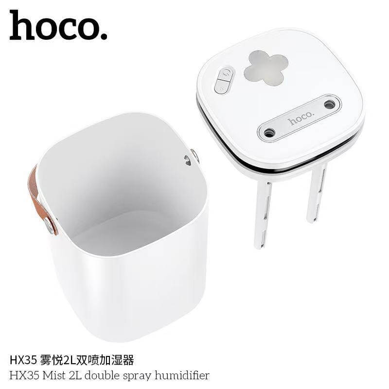 เครื่องเพิ่มความชื้น HOCO HX35 ความจุ 2 ลิตร สีขาว หัวพ่นคู่ ละอองไอน้ำระดับนาโน ใช้งานยาว 30 ชม