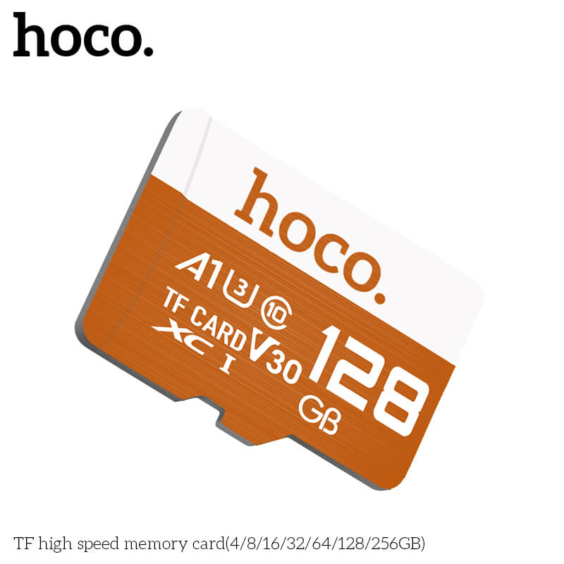 การ์ดหน่วยความจำ MICRO SD HOCO 128GB CLASS 10 ความเร็วสูง สำหรับอุปกรณ์ดิจิทัล