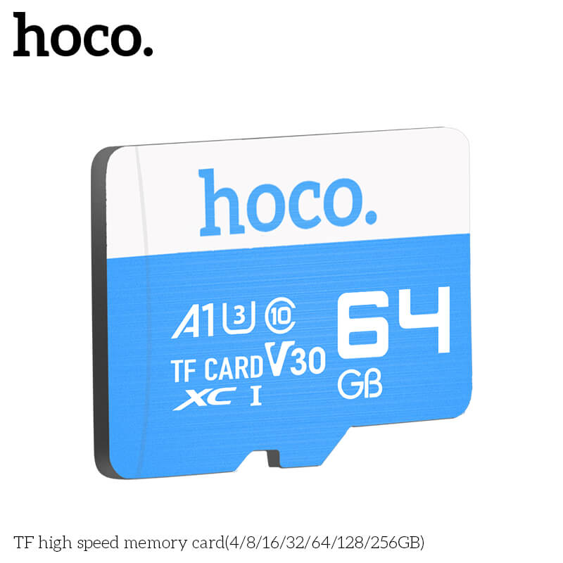 การ์ดหน่วยความจำ MICRO SD HOCO 64GB CLASS 10 ความเร็วสูง สำหรับอุปกรณ์ดิจิทัล