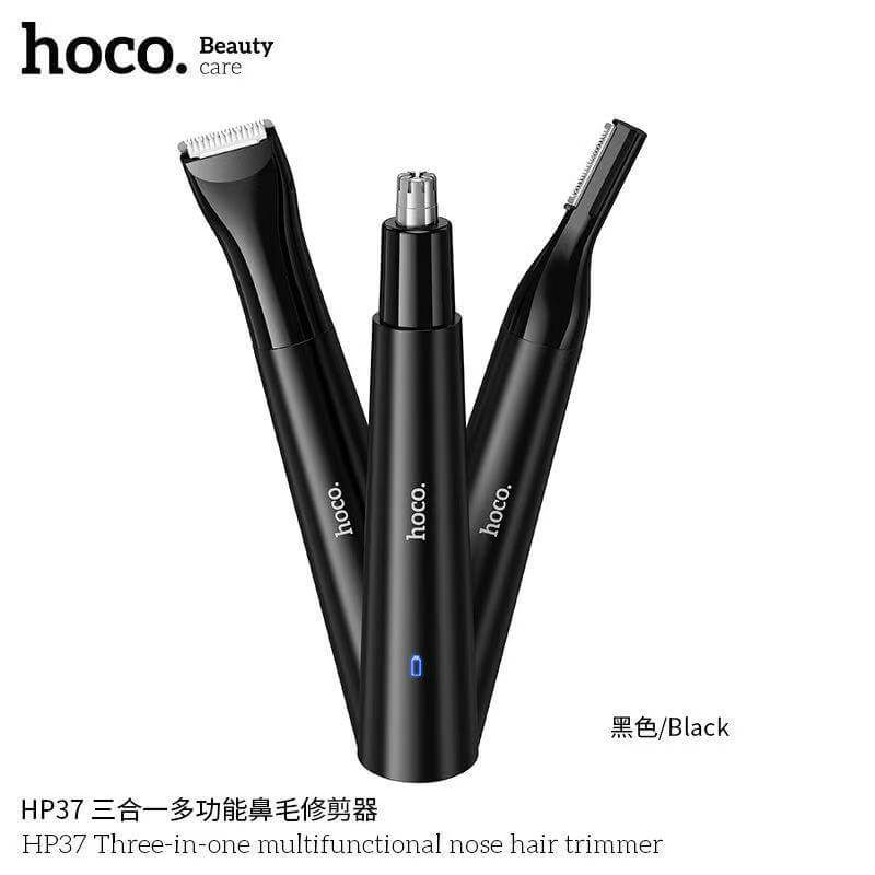 เครื่องโกนไฟฟ้า 3-IN-1 HOCO HP37 พร้อมหัวเปลี่ยน 3 แบบ ตัดขนจมูก / กันคิ้ว / โกนขน ชาร์จไฟได้