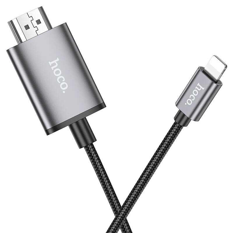 สายเคเบิล LIGHTNING TO HDMI HOCO UA27 รองรับความละเอียด 1080P 60HZ FULL HD ความยาว 2 เมตร สำหรับฟังก์ชั่น SCREEN MIRRORING