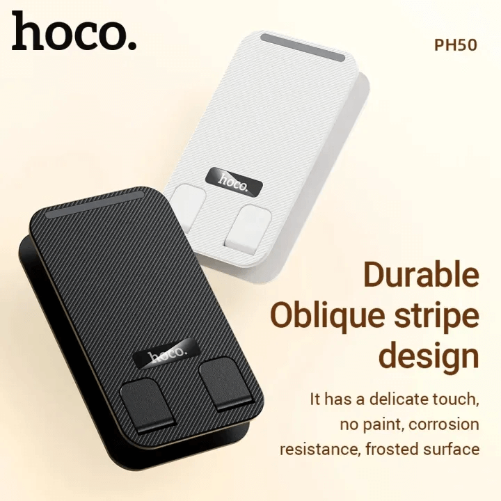 ที่วางมือถือ HOCO PH50 สีขาว หมุนได้ 360&deg; รองรับมือถือ 4.5-7 นิ้ว ปรับระดับ 2 แกน พับเก็บได้