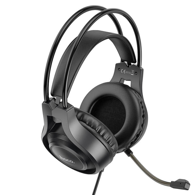 หูฟังเกมมิ่ง HOCO W106 แบบมีสาย AUX 3.5 มม. พร้อมไดร์เวอร์ HI-FI ขนาด 50 มม. และไมโครโฟนตัดเสียงรบกวน HD