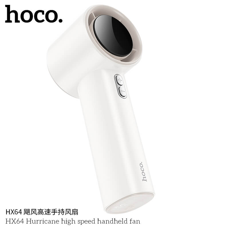 พัดลมพกพา HOCO HX64 แรงลมเทอร์โบ ปรับได้ 100 ระดับ หน้าจอดิจิทัล แบตเตอรี่ 3600MAH ใช้งานสูงสุด 7 ชั่วโมง