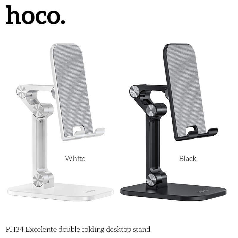 ขาตั้งมือถือ HOCO PH34 ตั้งโต๊ะ พับเก็บได้ ปรับมุม 120&deg; สีดำ