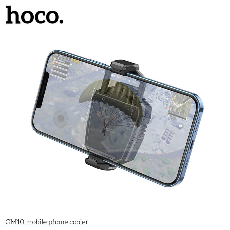 พัดลมระบายความร้อนมือถือ HOCO GM10 รองรับขนาดจอ 4.5-7 นิ้ว สีดำ