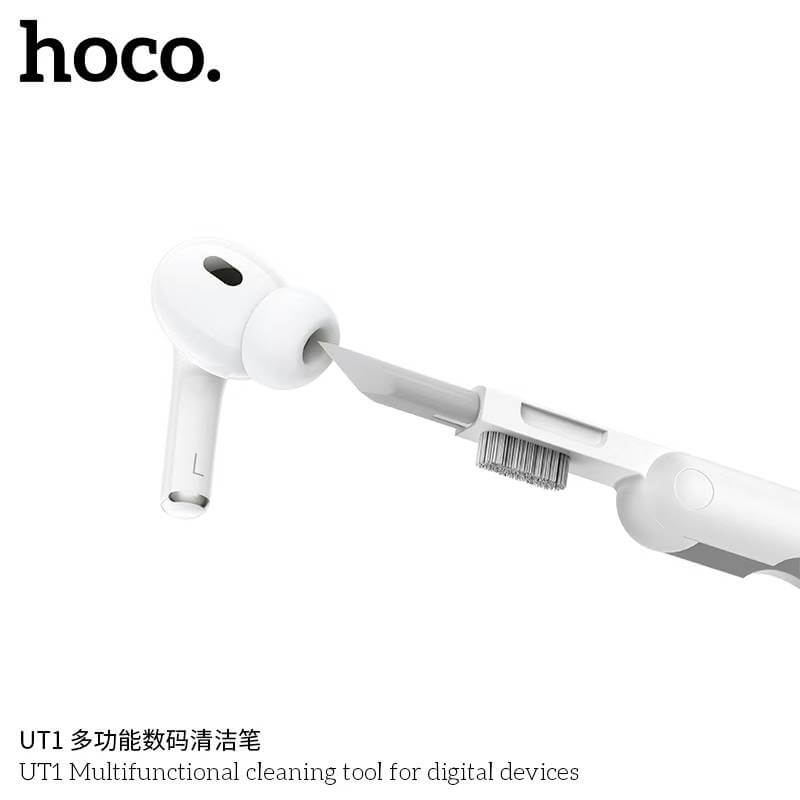 ชุดทำความสะอาดอุปกรณ์ดิจิทัล 3-IN-1 HOCO UT1 สำหรับหูฟัง มือถือ แกดเจ็ต สีขาว