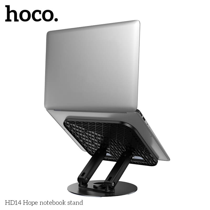 แท่นวางโน้ตบุ๊ก HOCO HD14 หมุนได้ 360&deg; ปรับระดับได้ 2 แกน รองรับขนาดสูงสุด 16 นิ้ว