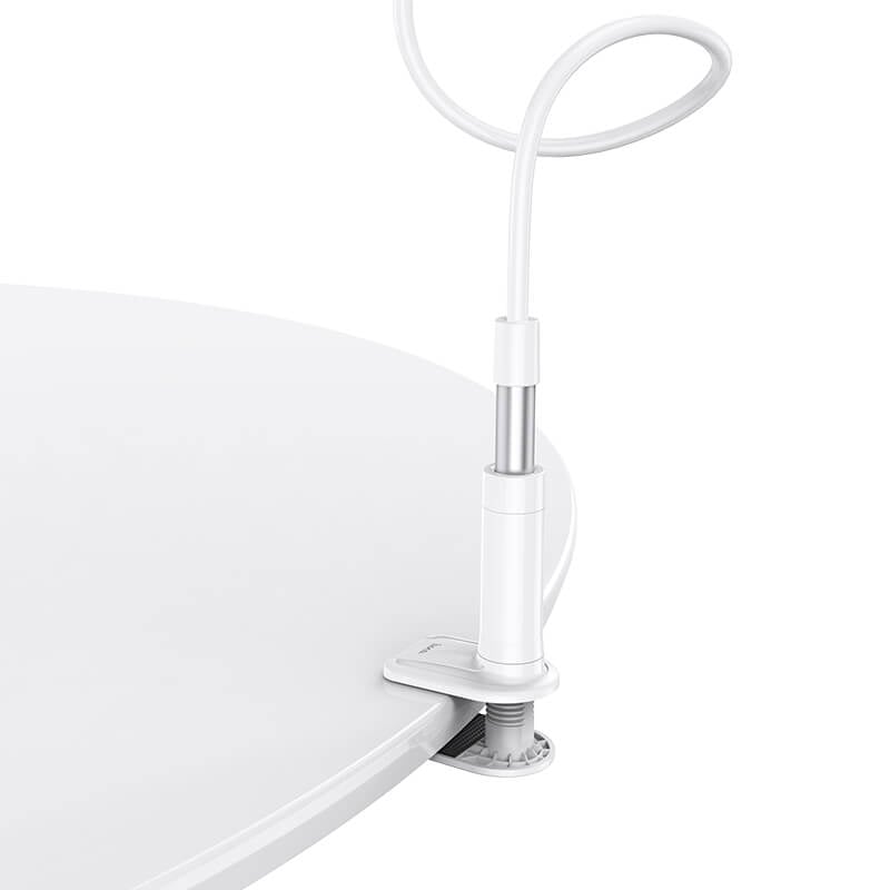 ขาตั้งแท็บเล็ต HOCO PH24 แบบหนีบโต๊ะ ก้านยืดสุด 100 ซม. ดัดงอได้ ปรับมุมอิสระ 360&deg; รองรับ 4-10.5 นิ้ว สีขาว