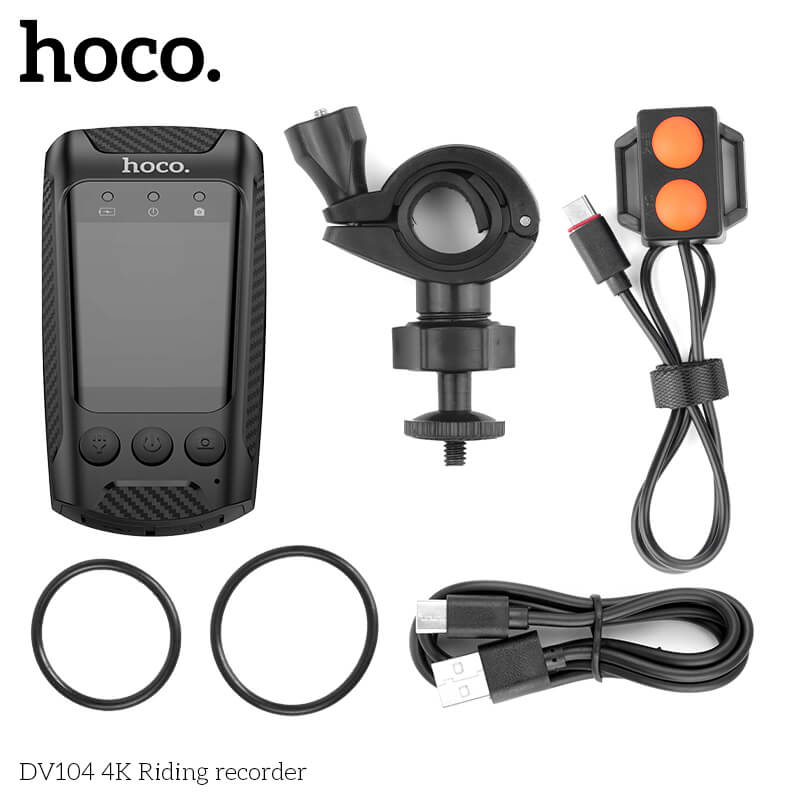 กล้องติดจักรยาน HOCO DV104 4K 60FPS พร้อมไฟหน้าในตัว 1000LM หน้าจอ IPS HD กันสั่น กันน้ำ IPX5 รองรับ WIFI และ APP