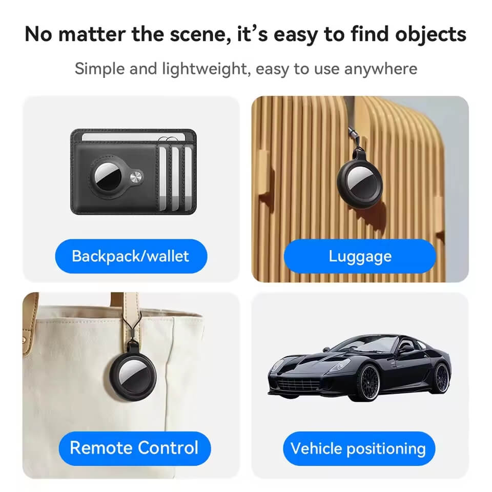 อุปกรณ์ติดตามจีพีเอส HOCO E100 สำหรับ APPLE IOS พร้อมเคสซิลิโคนในตัว สีดำ