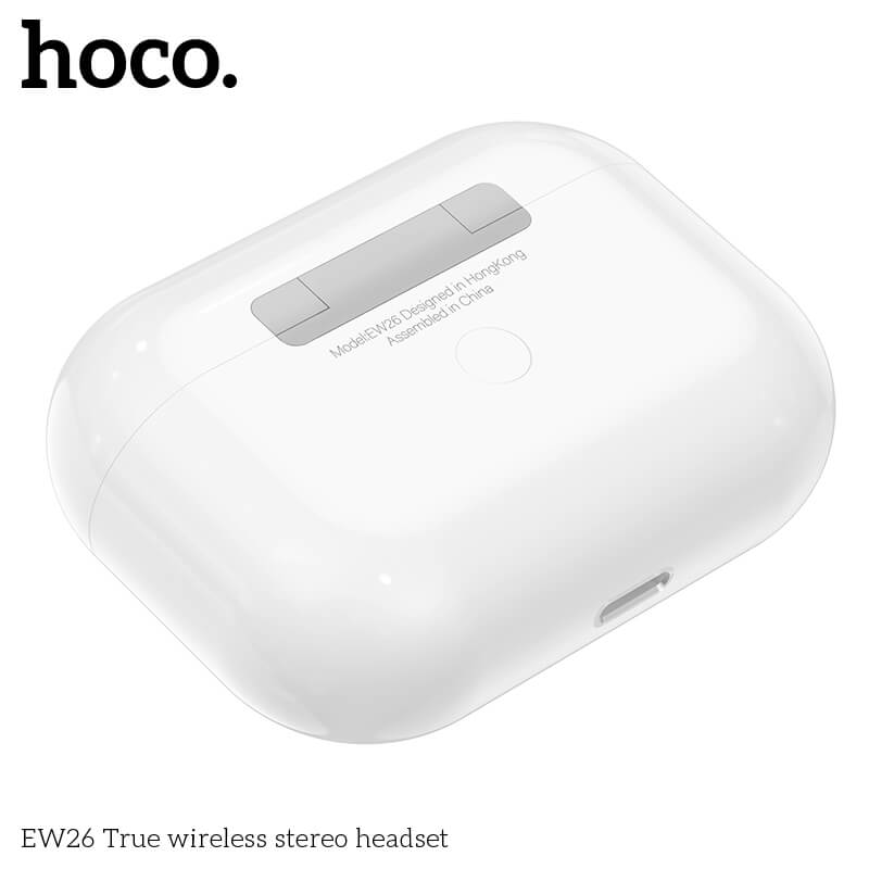 หูฟังไร้สาย TWS HOCO EW26 ไมโครโฟนในตัว BT 5.3 แบตเตอรี่ 4 ชม. สีขาว