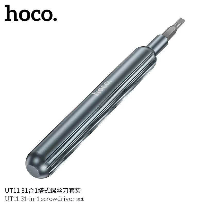ชุดไขควงอเนกประสงค์ 31-IN-1 HOCO UT11 ด้ามแม่เหล็กพรีเมียม สำหรับซ่อมอุปกรณ์อิเล็กทรอนิกส์ สีเทา