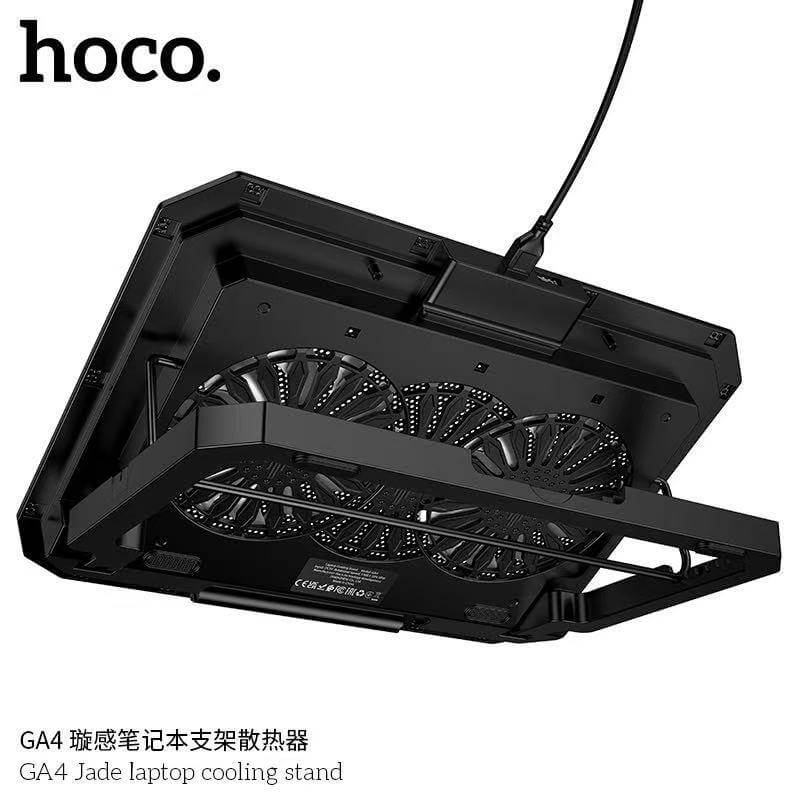 แท่นวางโน๊ตบุ๊ค HOCO GA4 พัดลมคู่ระบายความร้อน ขนาดใบพัด 120MM ปรับได้ 7 ระดับ รองรับโน๊ตบุ๊ค 12-17 นิ้ว