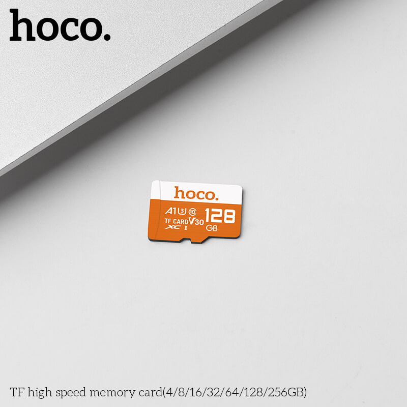 การ์ดหน่วยความจำ MICRO SD HOCO 128GB CLASS 10 ความเร็วสูง สำหรับอุปกรณ์ดิจิทัล