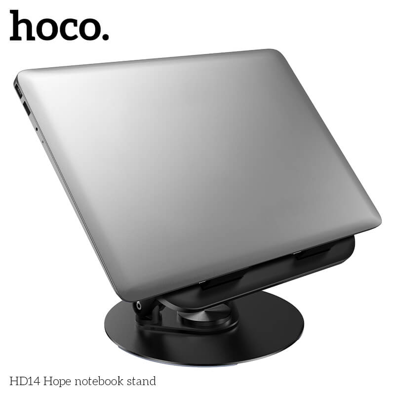 แท่นวางโน้ตบุ๊ก HOCO HD14 หมุนได้ 360&deg; ปรับระดับได้ 2 แกน รองรับขนาดสูงสุด 16 นิ้ว